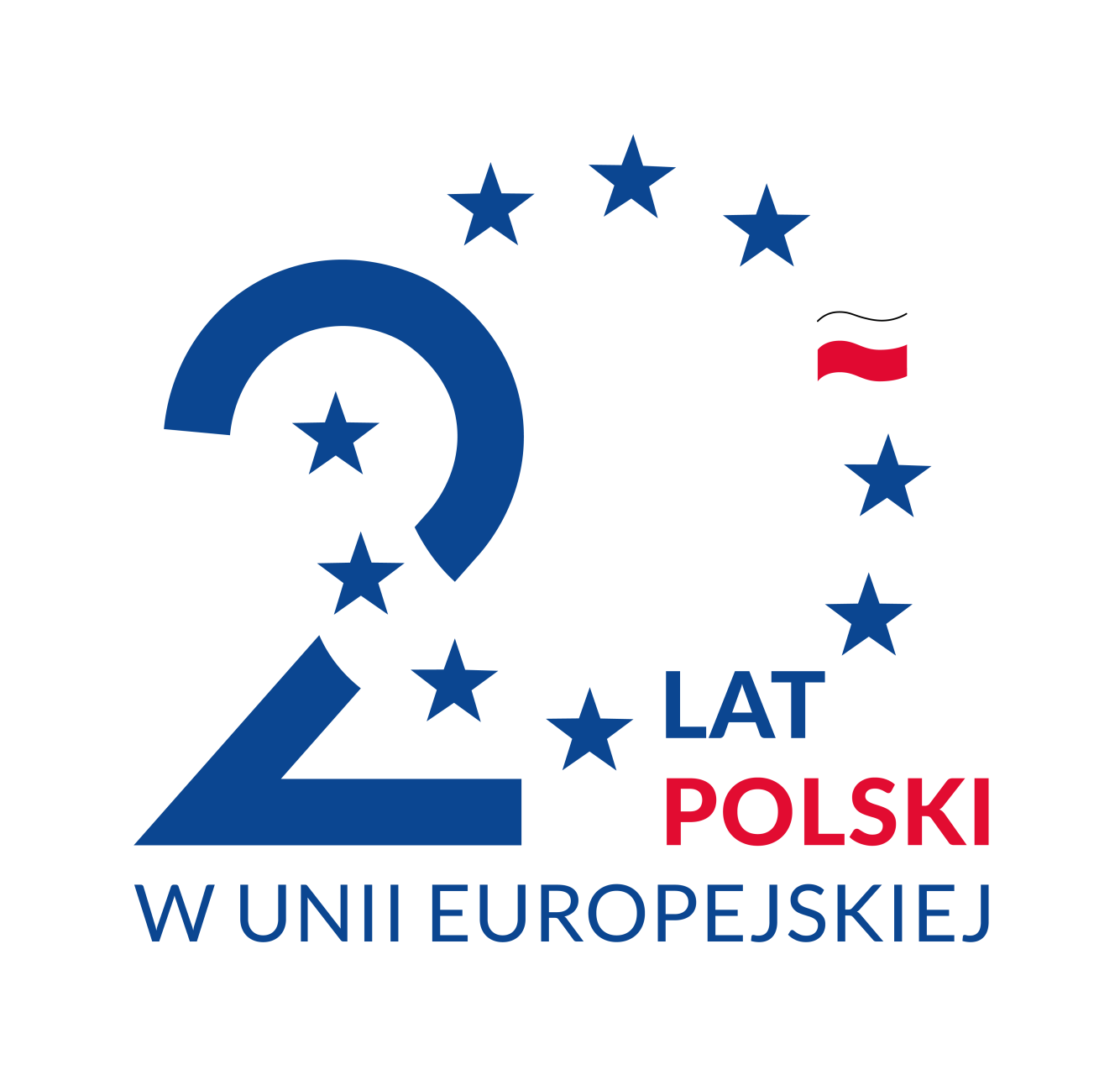 Logo 20 lat Polski w Unii Europejskiej